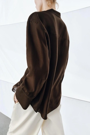 Рубашка с карманом и вышивкой — ZW COLLECTION- Заказать в России