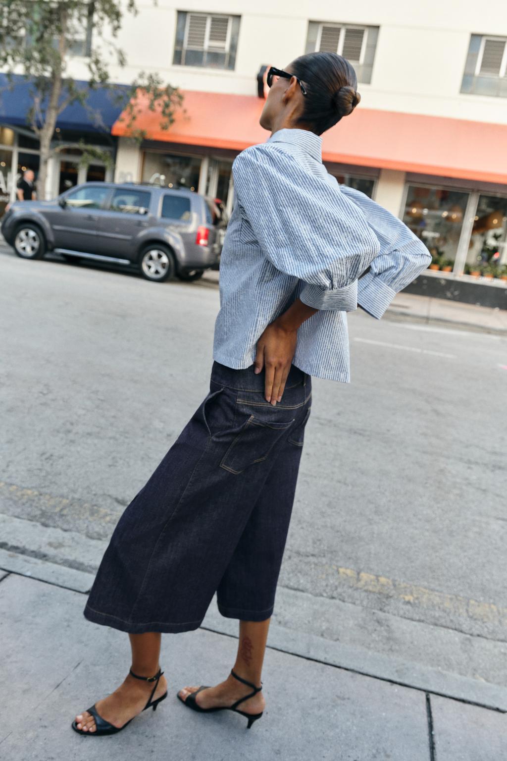 РУБАШКА В ПОЛОСКУ С ЦВЕТОЧНЫМ ПРИНТОМ