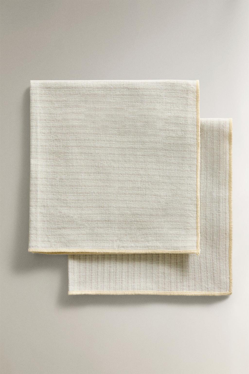 Набор полосатых салфеток с оверлоком (набор из 2 шт.)