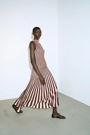 Топ в полоску из рельефной ткани- Заказать в России