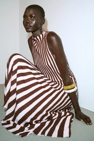 Топ в полоску из рельефной ткани- Заказать в России