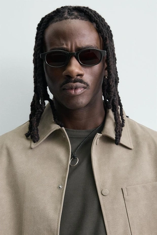 Куртка-рубашка из искусственной замши- Заказать в России