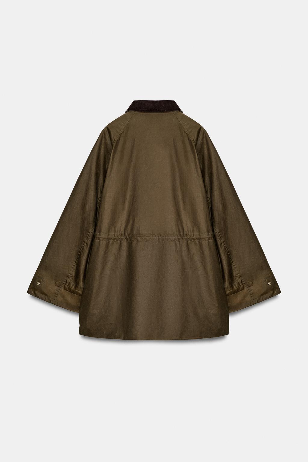 КУРТКА С ВОЩЕНЫМ ПОКРЫТИЕМ И ВЕЛЬВЕТОВЫМ ВОРОТНИКОМ — ZW COLLECTION