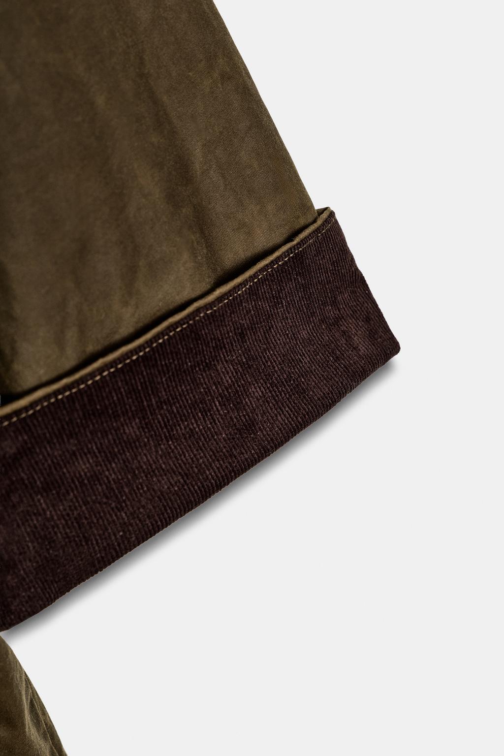 КУРТКА С ВОЩЕНЫМ ПОКРЫТИЕМ И ВЕЛЬВЕТОВЫМ ВОРОТНИКОМ — ZW COLLECTION