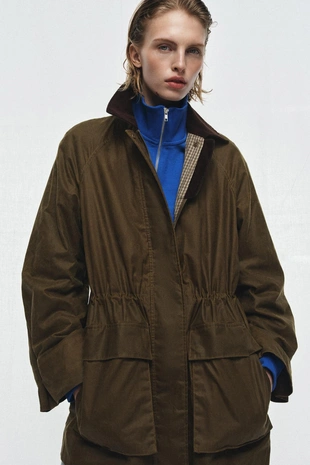 Куртка с вощеным покрытием и вельветовым воротником — ZW COLLECTION- Заказать в России