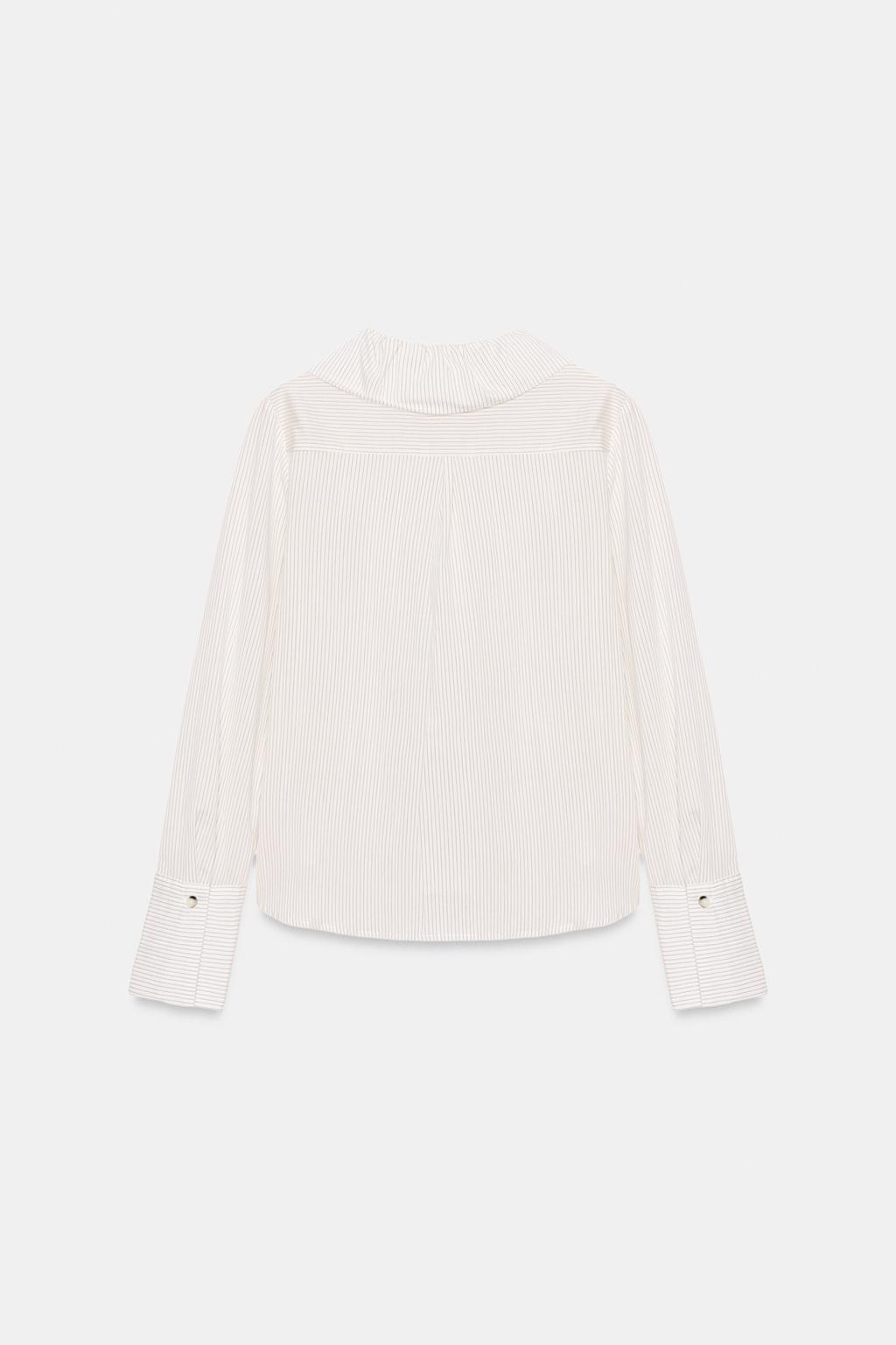 РУБАШКА В ПОЛОСКУ С ВОЛАНАМИ