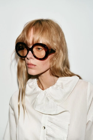 Рубашка в полоску с воланами- Заказать в России