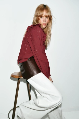 Блуза в романтическом стиле с ажурной вышивкой- Заказать в России