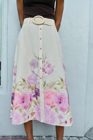 Юбка миди с цветочным принтом- Заказать в России