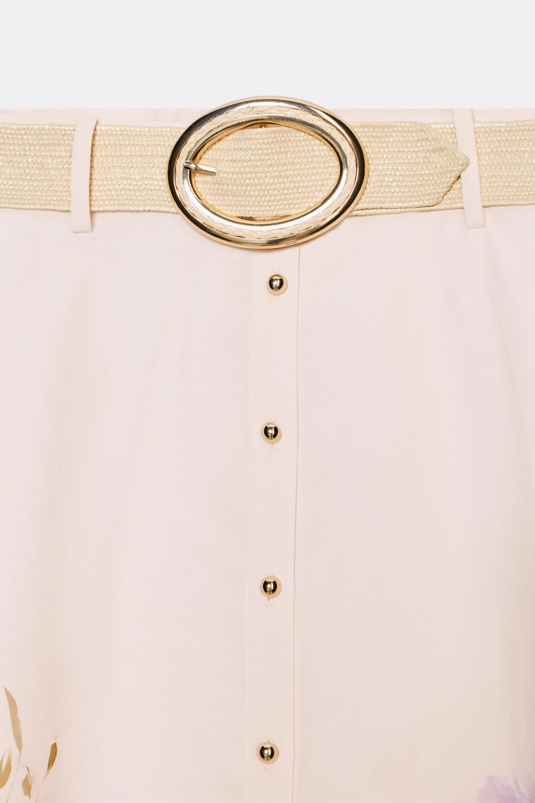 Юбка-миди в цветочном принте с поясом