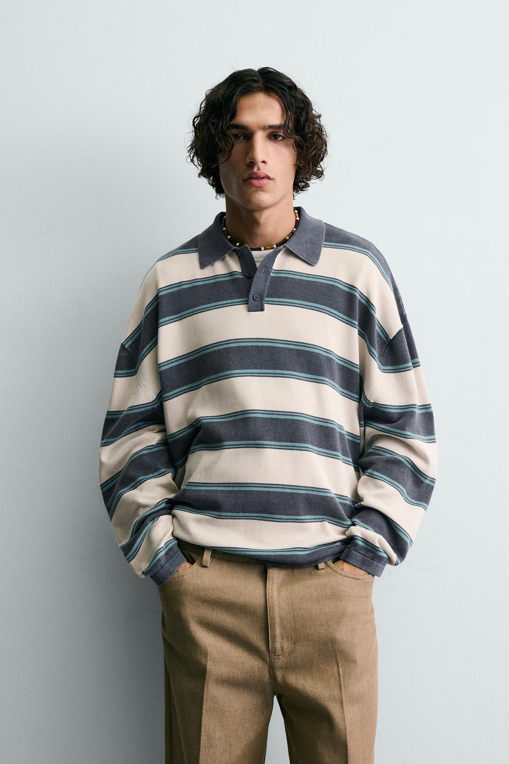 ТРИКОТАЖНОЕ ПОЛО RELAXED FIT В ПОЛОСКУ