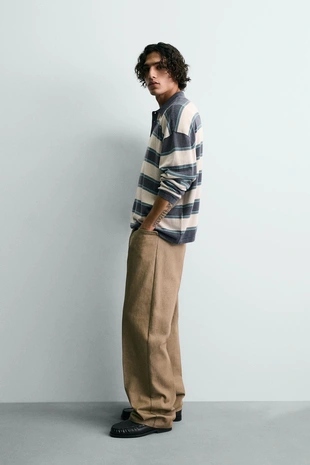 Трикотажное поло RELAXED FIT в полоску- Заказать в России