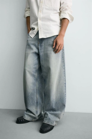 Джинсы BAGGY FIT с разрезами- Заказать в России