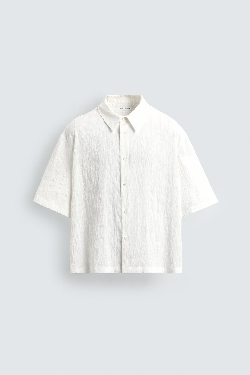 Рубашка в полоску из текстурированной ткани