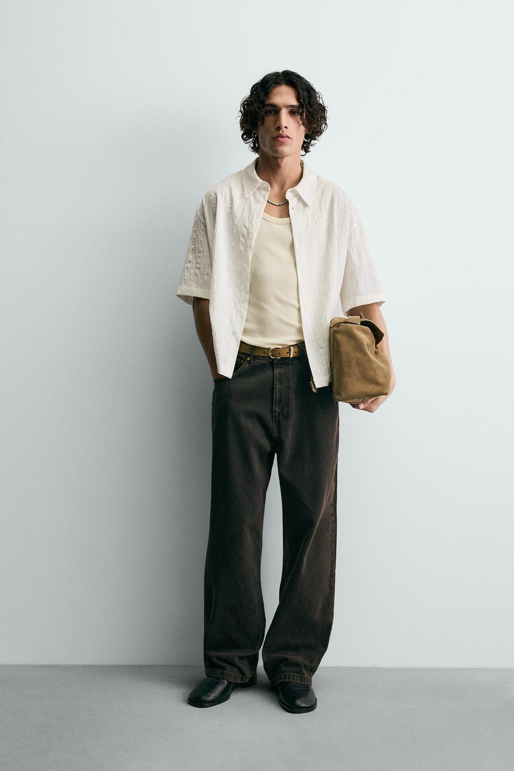 Рубашка в полоску из текстурированной ткани