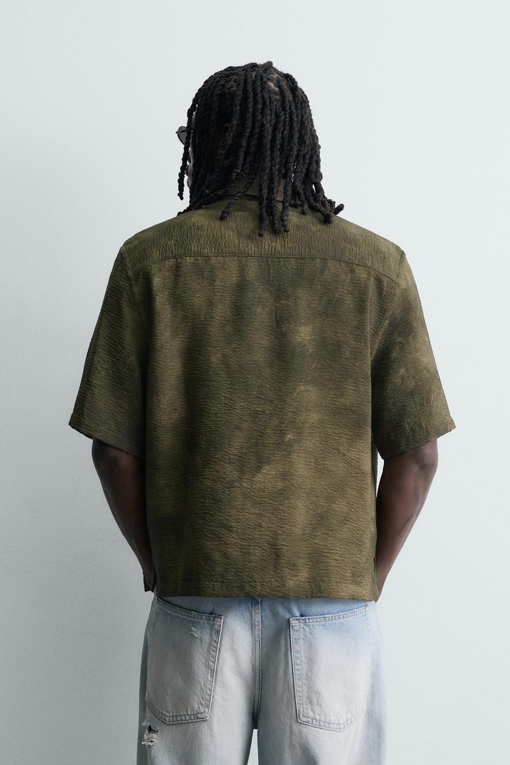 Рубашка свободного кроя с абстрактным принтом