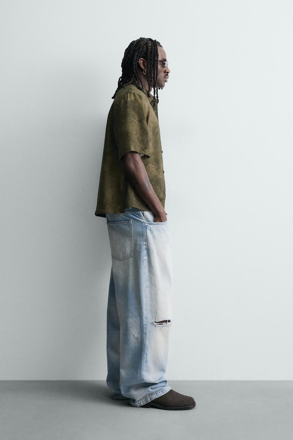 Рубашка свободного кроя с абстрактным принтом