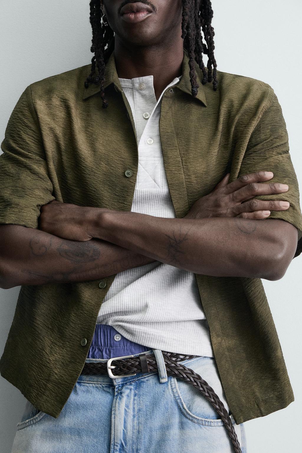 Рубашка свободного кроя с абстрактным принтом