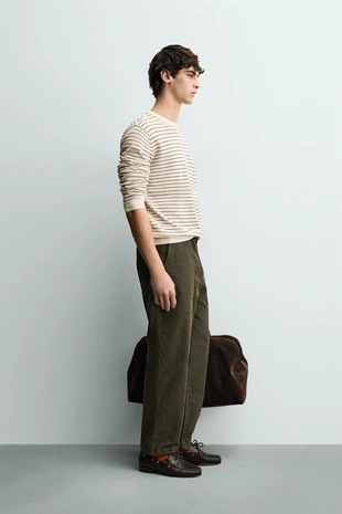 Джемпер в полоску из льна и хлопка- Заказать в России