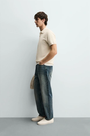 Поло из рельефного трикотажа- Заказать в России