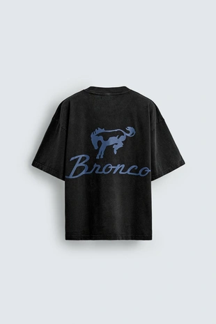 Футболка с контрастным принтом и эффектом потертости FORD ©- Заказать в России