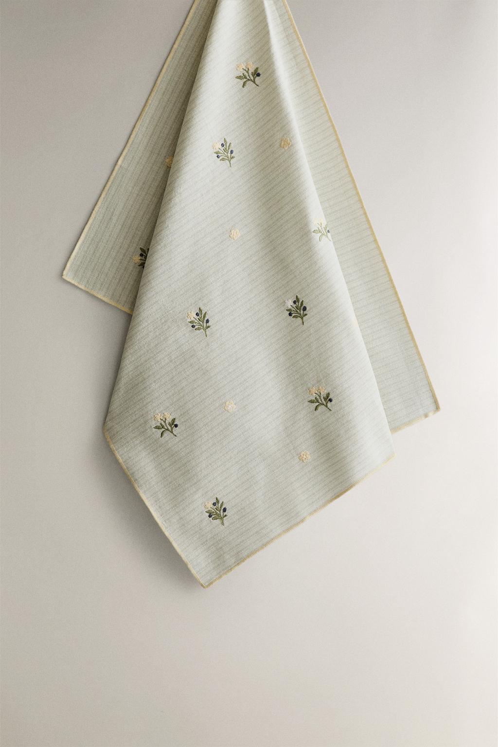 Вышитый хлопковый кухонный полотенце