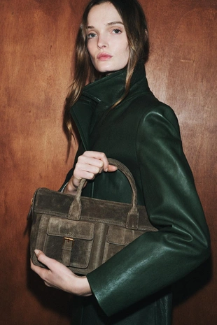 Кожаная сумка в городском стиле с карманами- Заказать в России