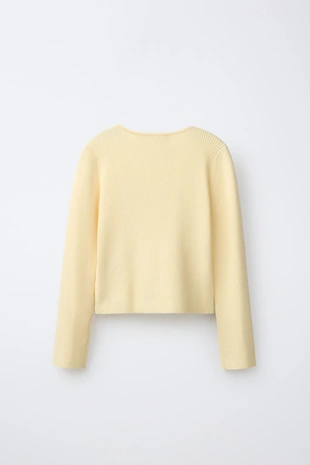 Свитер в рубчик со сборками- Заказать в России