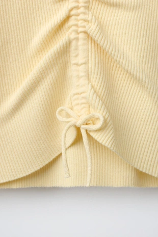 Свитер в рубчик со сборками- Заказать в России