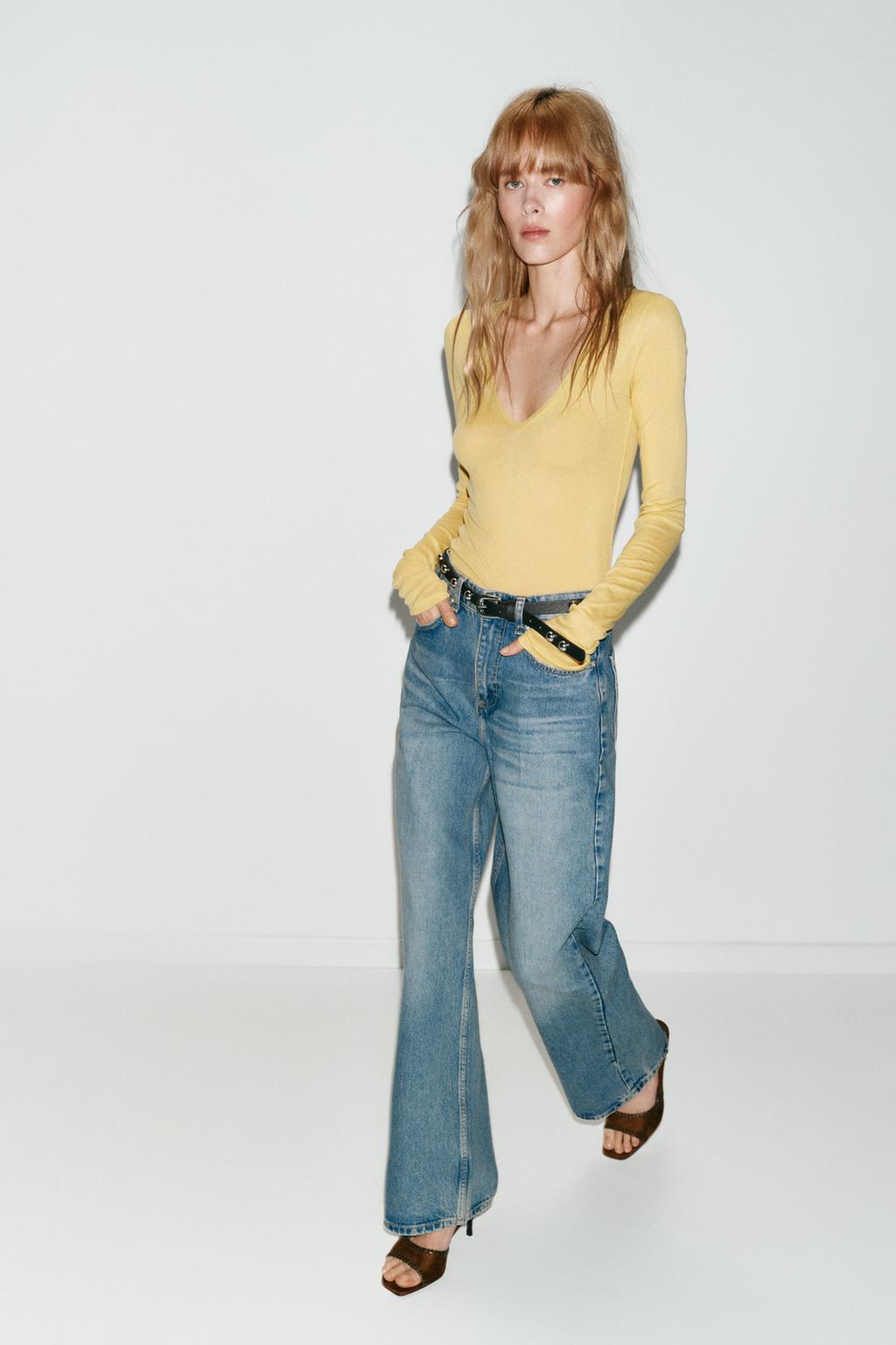 ДЖИНСЫ Z1975 С ВЫСОКОЙ ПОСАДКОЙ, ЗАУЖЕННЫЕ КНИЗУ, С РЕМНЕМ