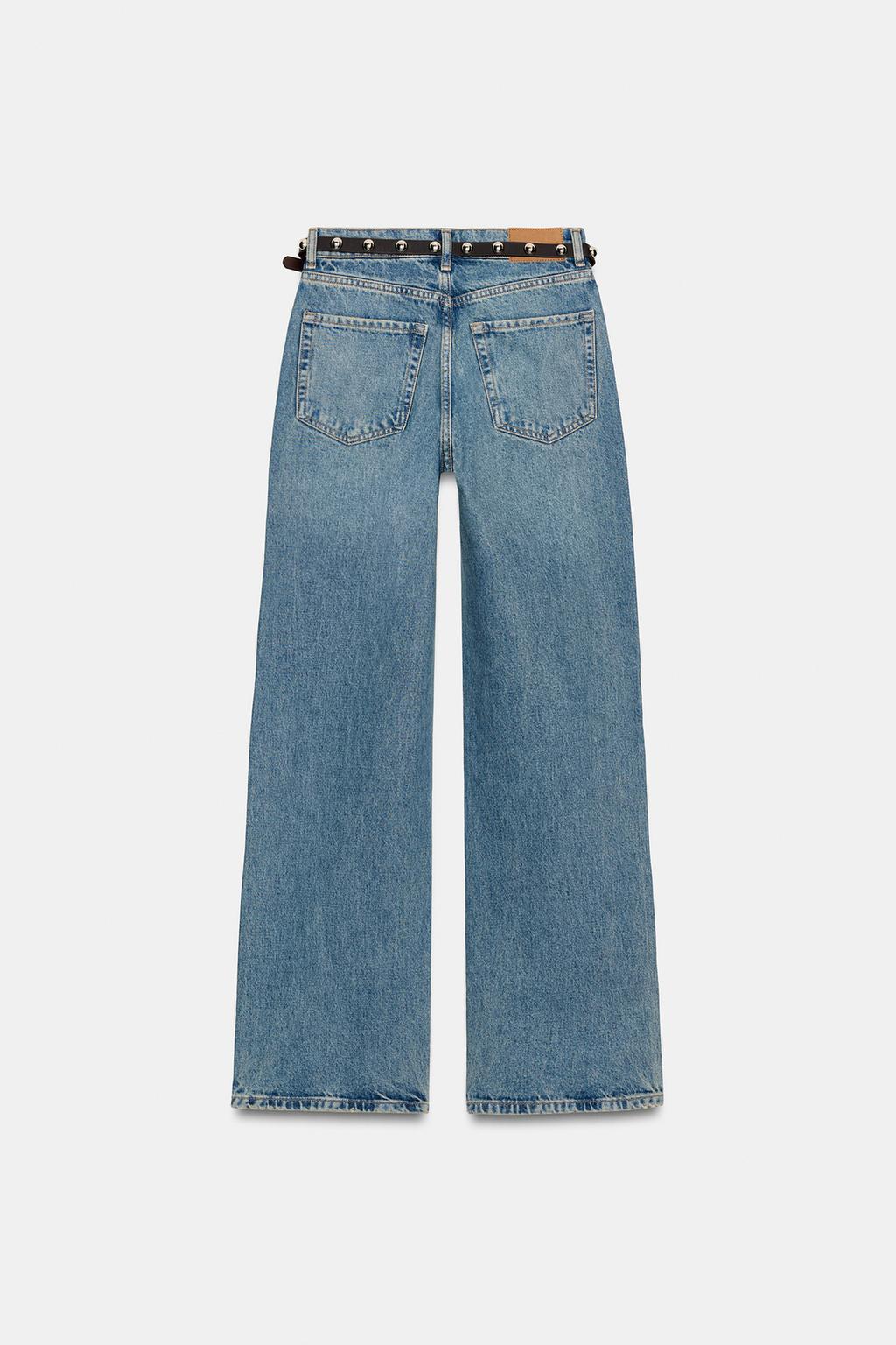 ДЖИНСЫ Z1975 С ВЫСОКОЙ ПОСАДКОЙ, ЗАУЖЕННЫЕ КНИЗУ, С РЕМНЕМ