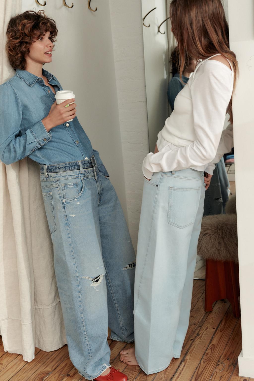 ДЖИНСЫ TRF ПРЯМОГО КРОЯ СО СРЕДНЕЙ ПОСАДКОЙ И ДВОЙНЫМ ПОЯСОМ