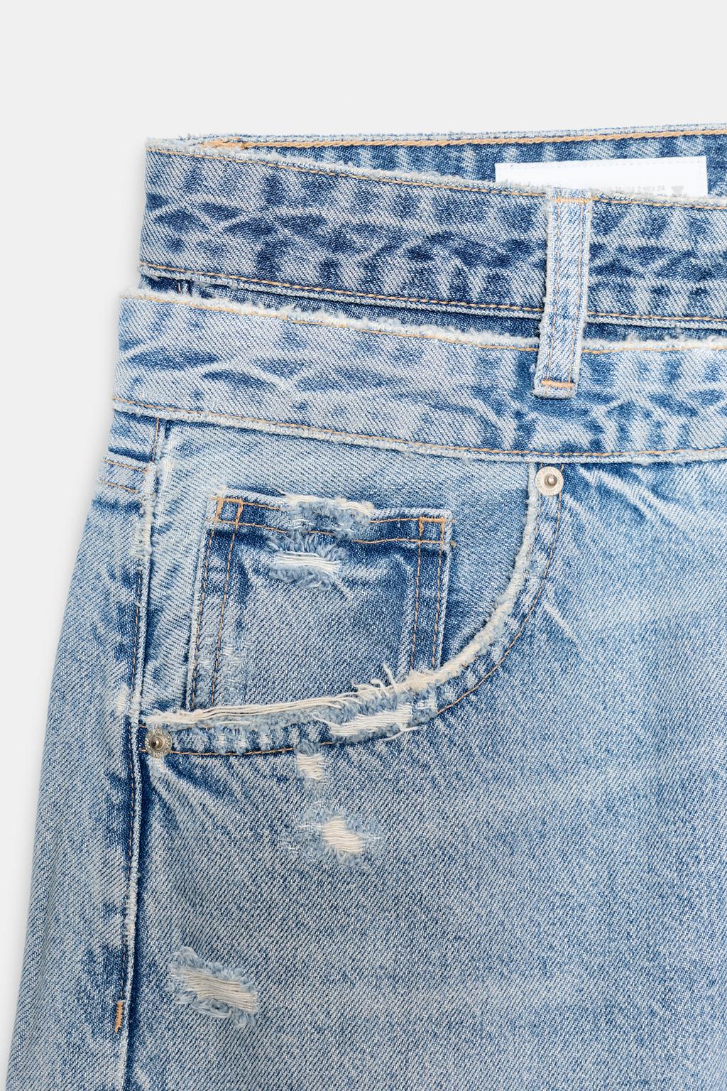 ДЖИНСЫ TRF ПРЯМОГО КРОЯ СО СРЕДНЕЙ ПОСАДКОЙ И ДВОЙНЫМ ПОЯСОМ