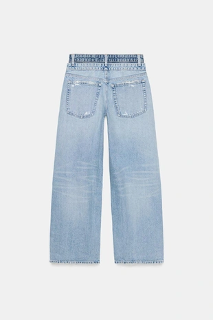 Джинсы TRF прямого кроя со средней посадкой и двойным поясом- Заказать в России