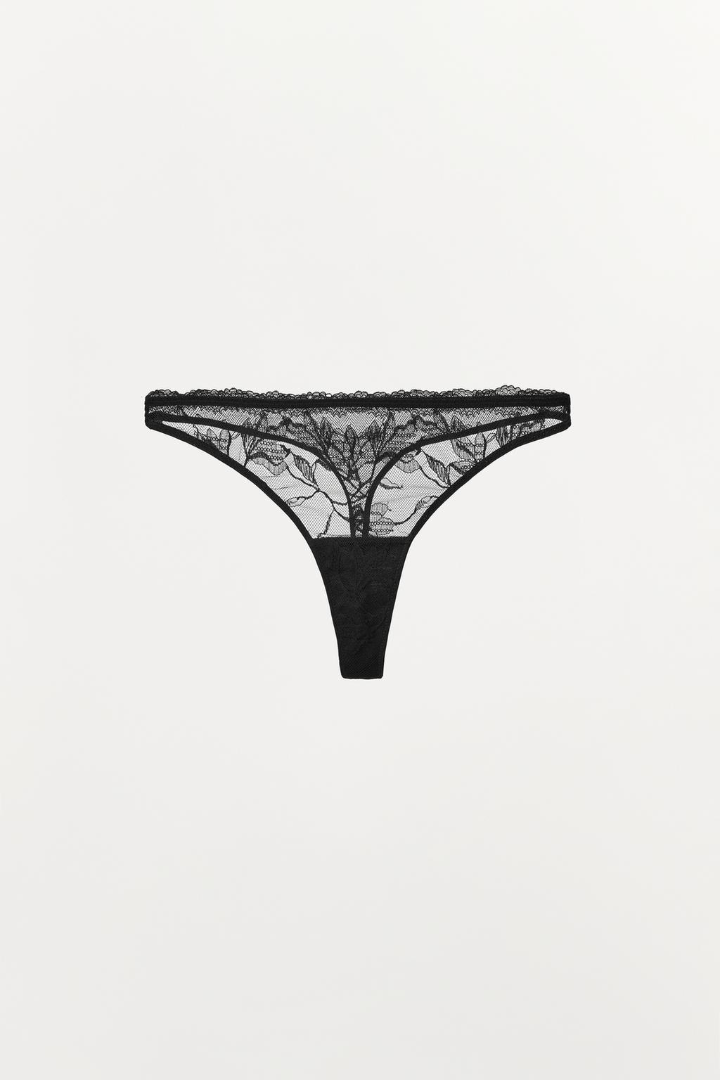 ТРУСЫ ТАНГА С ЦВЕТОЧНОЙ ВЫШИВКОЙ