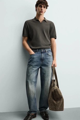 Поло из рельефного трикотажа- Заказать в России