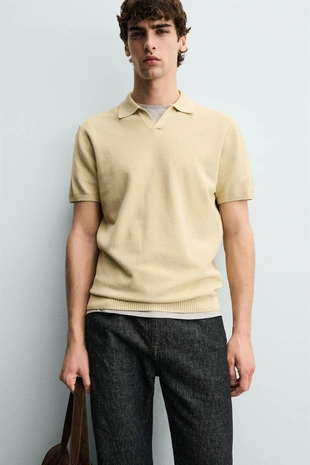 Поло из рельефного трикотажа- Заказать в России