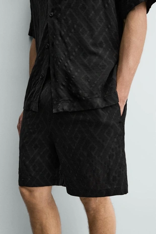 Бермуды с геометрическим жаккардовым узором- Заказать в России