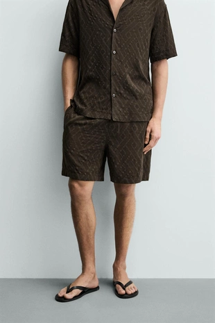 Бермуды с геометрическим жаккардовым узором