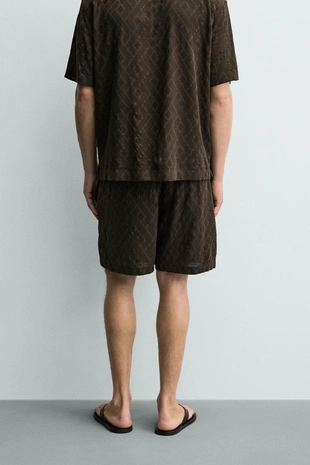 Бермуды с геометрическим жаккардовым узором