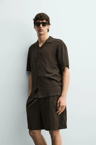 Бермуды с геометрическим жаккардовым узором- Заказать в России