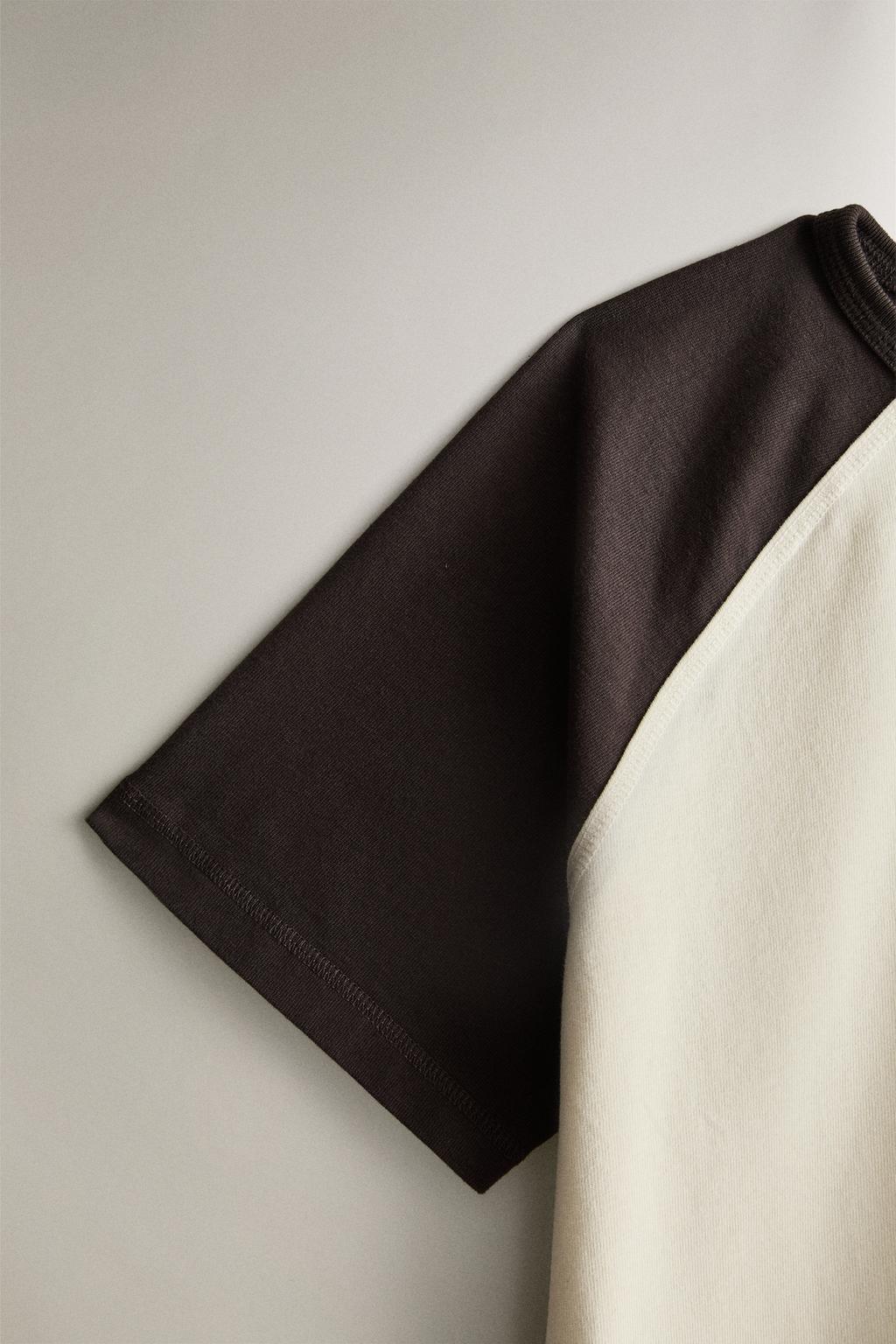 Оверсайз хлопковая футболка двухцветная