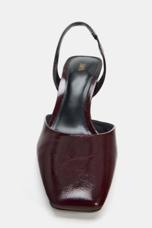 Туфли на каблуке с квадратным носом- Заказать в России