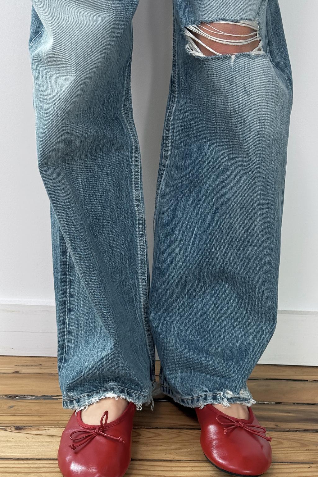 ДЖИНСЫ TRF WIDE LEG С ВЫСОКОЙ ПОСАДКОЙ И РАЗРЕЗАМИ