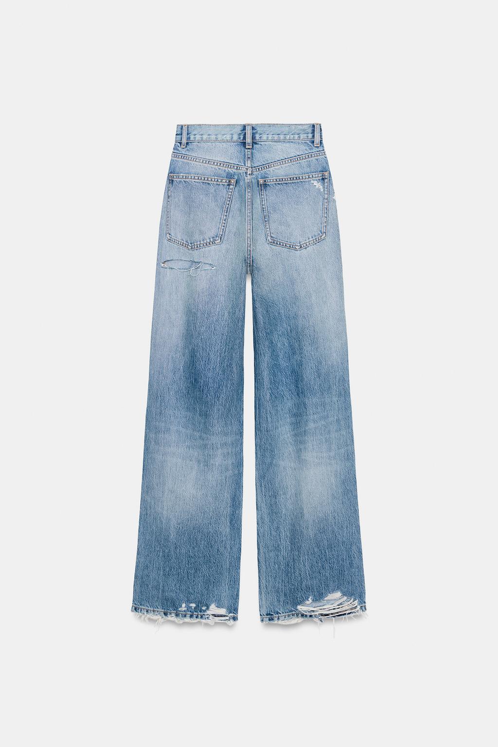 ДЖИНСЫ TRF WIDE LEG С ВЫСОКОЙ ПОСАДКОЙ И РАЗРЕЗАМИ