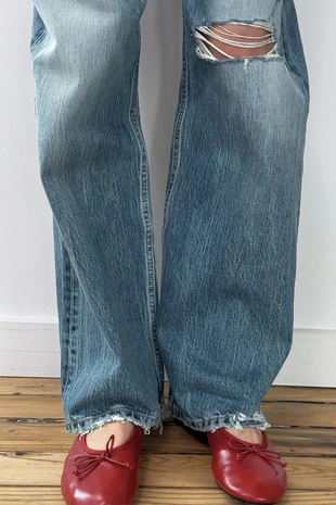 Джинсы TRF WIDE LEG с высокой посадкой и разрезами- Заказать в России