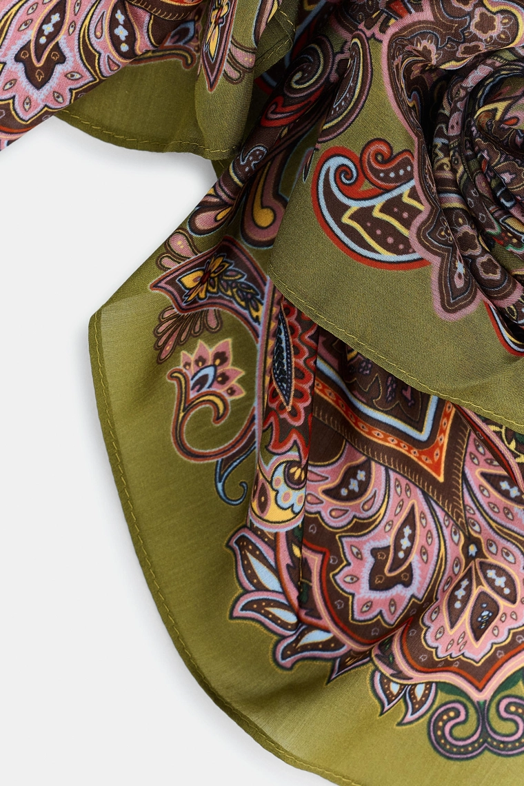 Платок с принтом paisley из вискозы и шелка