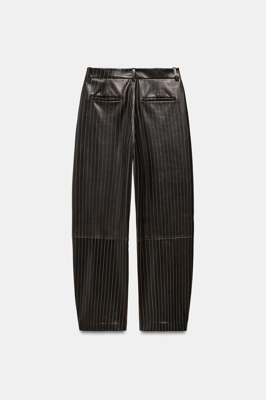 БРЮКИ ИЗ КОЖИ В ПОЛОСКУ ZW COLLECTION LIMITED EDITION