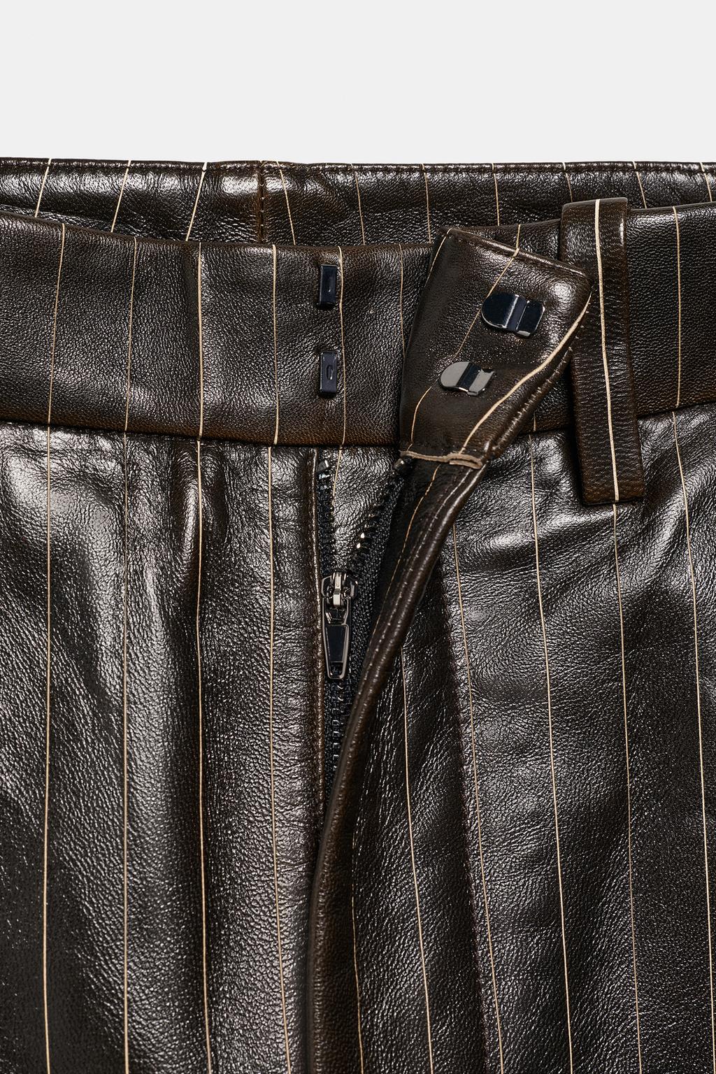 БРЮКИ ИЗ КОЖИ В ПОЛОСКУ ZW COLLECTION LIMITED EDITION
