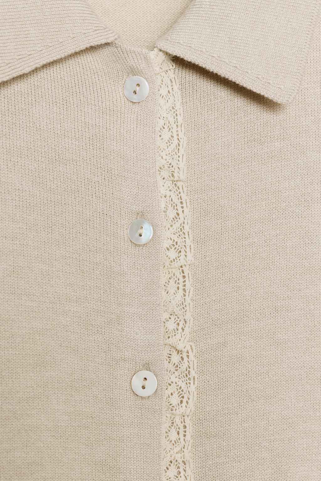 КАРДИГАН С КОРОТКИМИ РУКАВАМИ И КРУЖЕВОМ